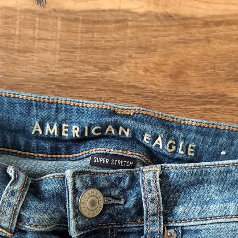 American Eagle Outfitters Blue Distressed Denim Mini Skirt - Picture 2 of 5